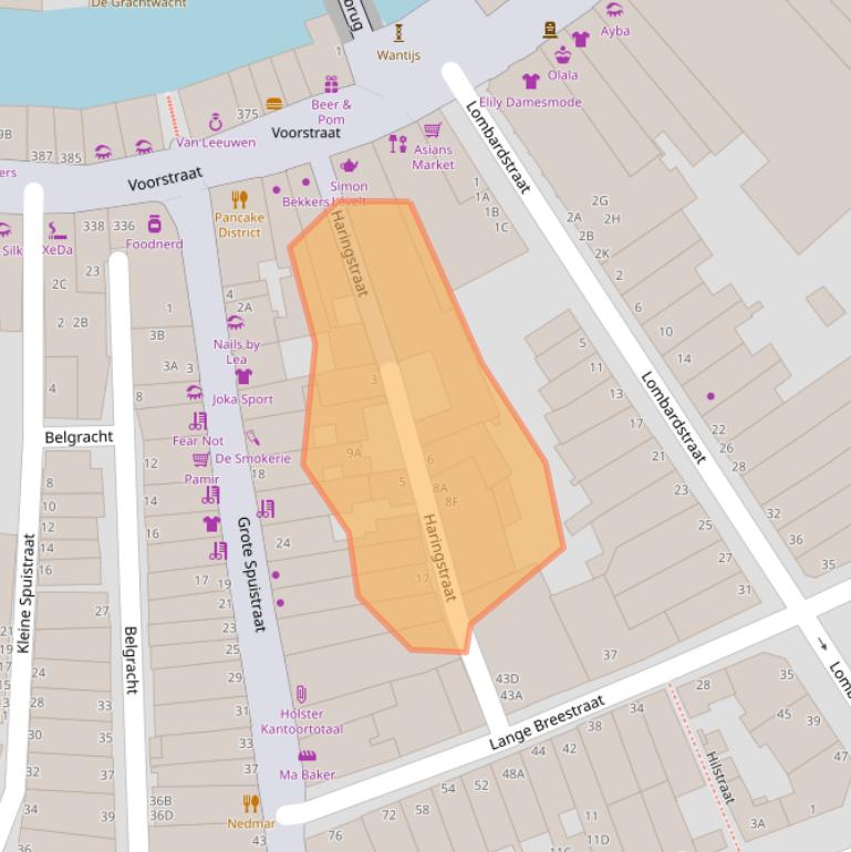 Kaart van postcodegebied 3311VH.
