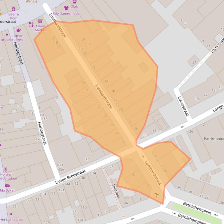 Kaart van postcodegebied 3311VL.