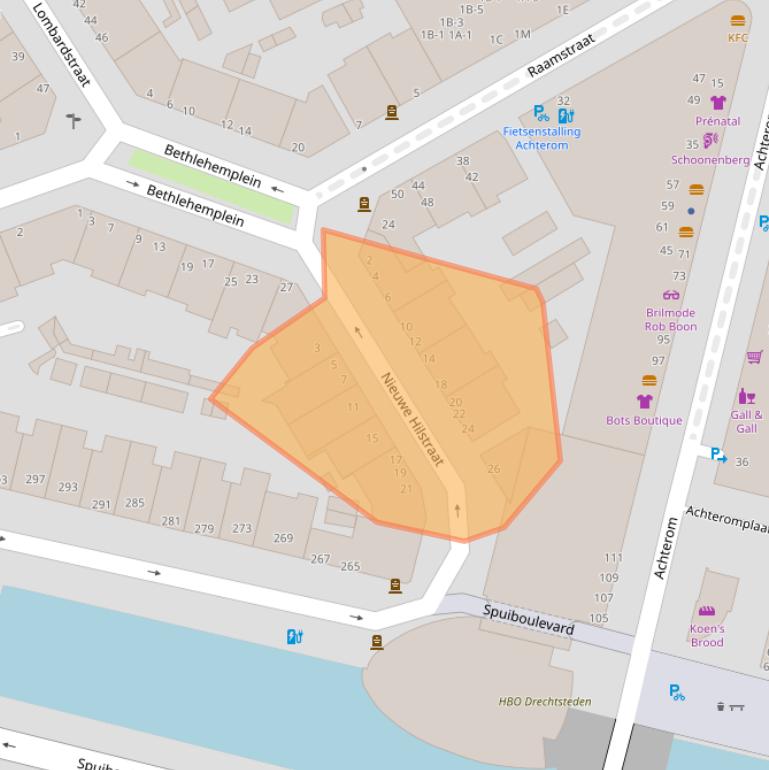 Kaart van postcodegebied 3311VN.