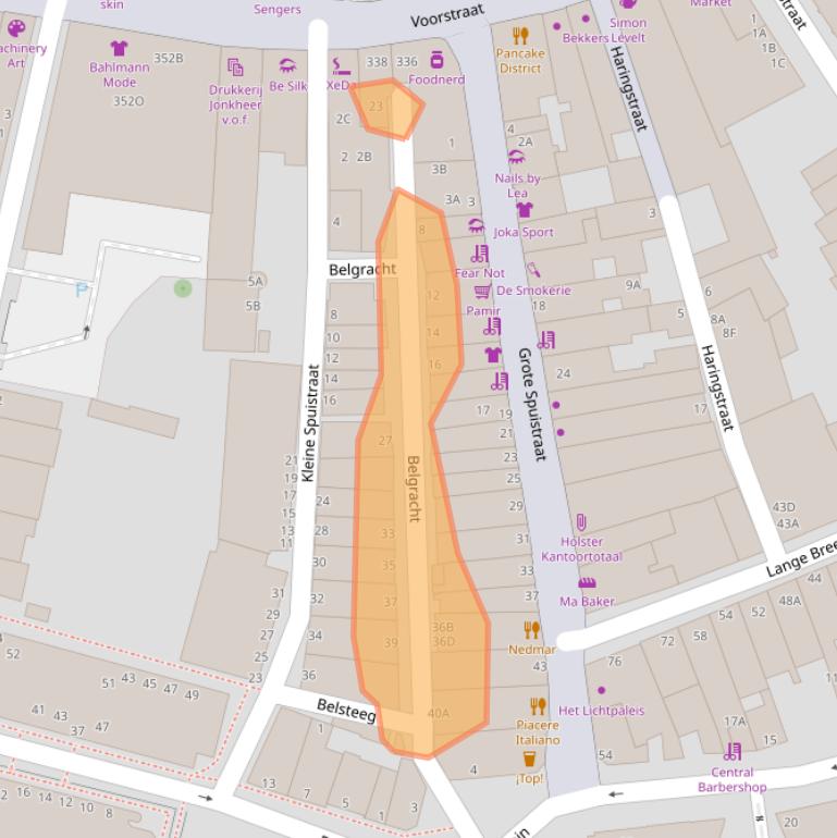 Kaart van postcodegebied 3311VW.