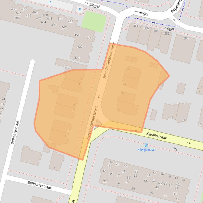 Kaart van postcodegebied 3311WB.