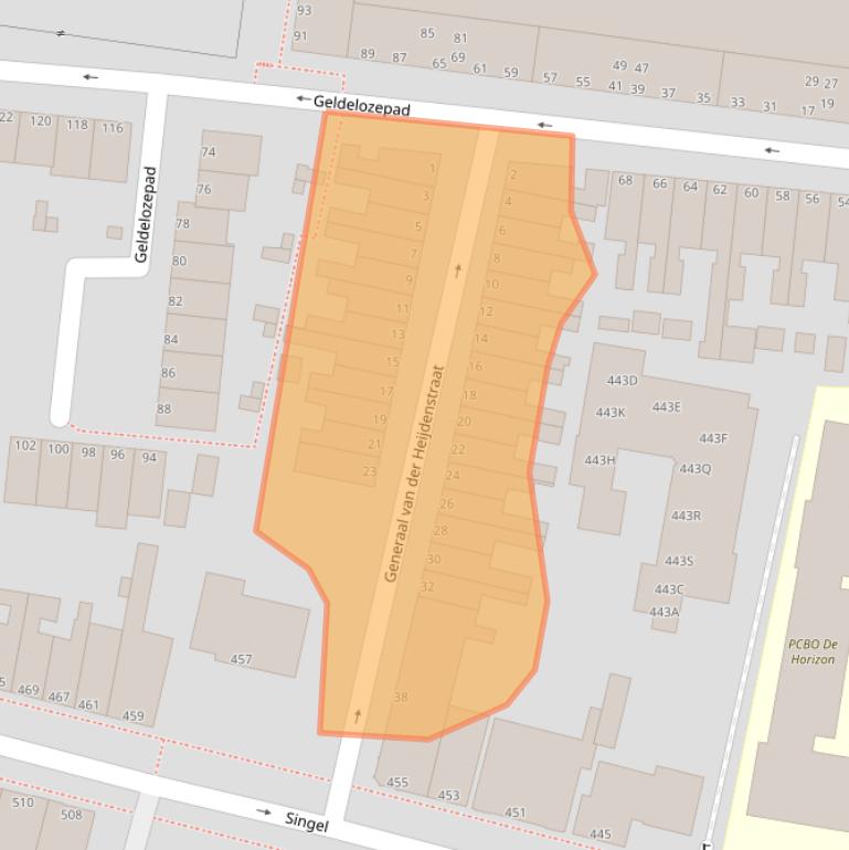 Kaart van postcodegebied 3311WH.