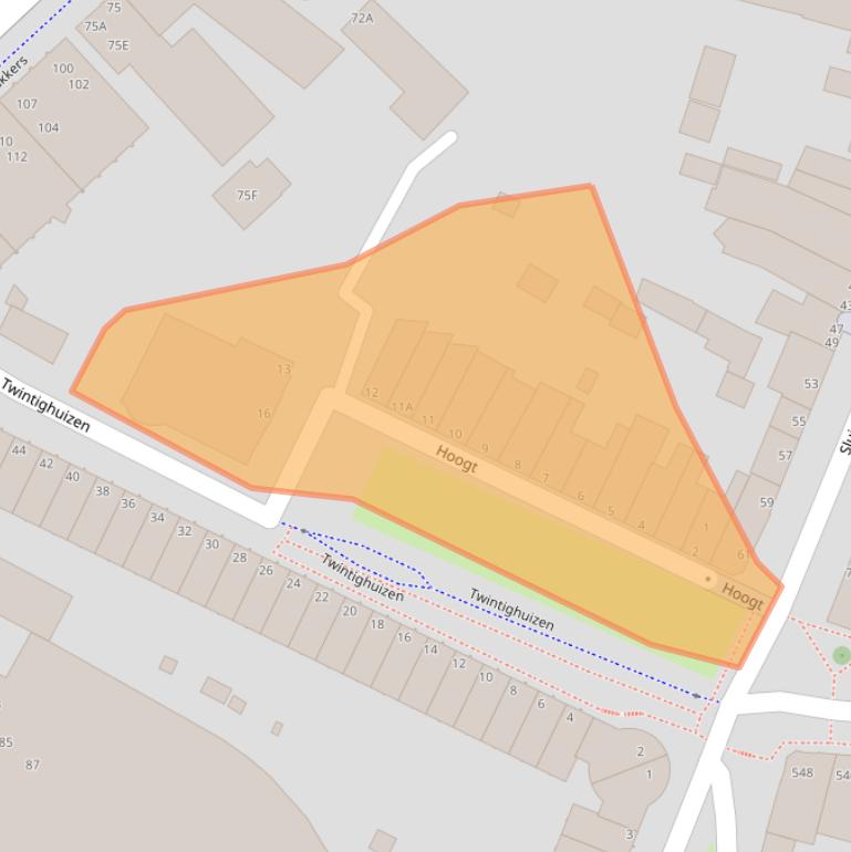 Kaart van postcodegebied 3311WK.