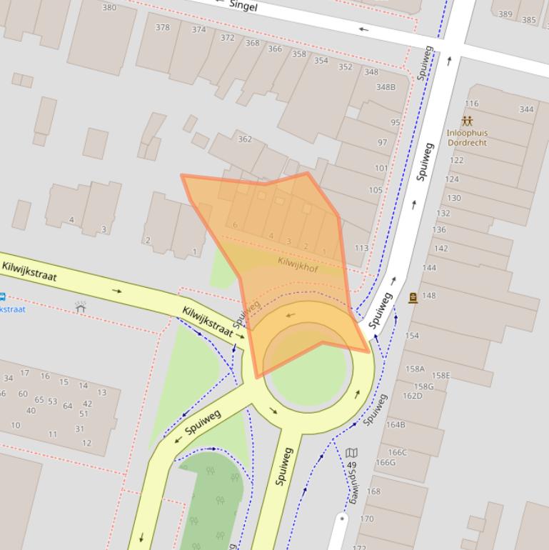 Kaart van postcodegebied 3311WL.