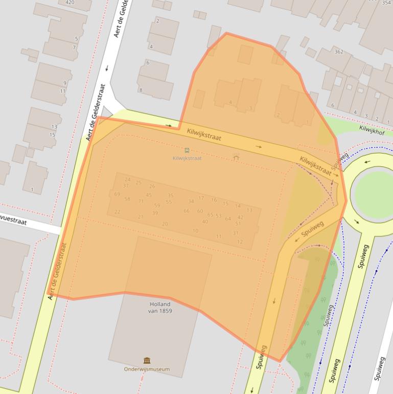 Kaart van postcodegebied 3311WN.