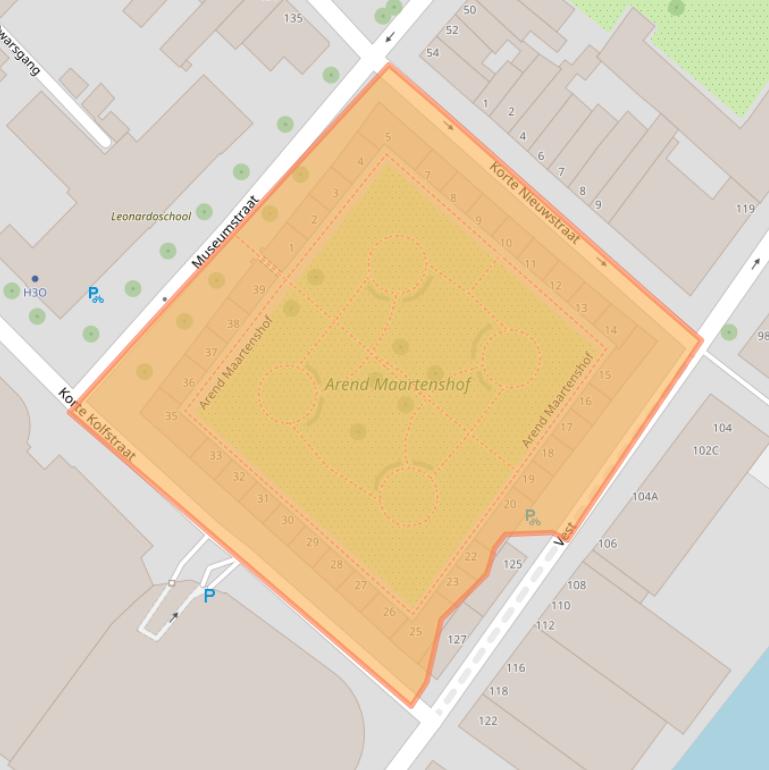 Kaart van postcodegebied 3311XA.