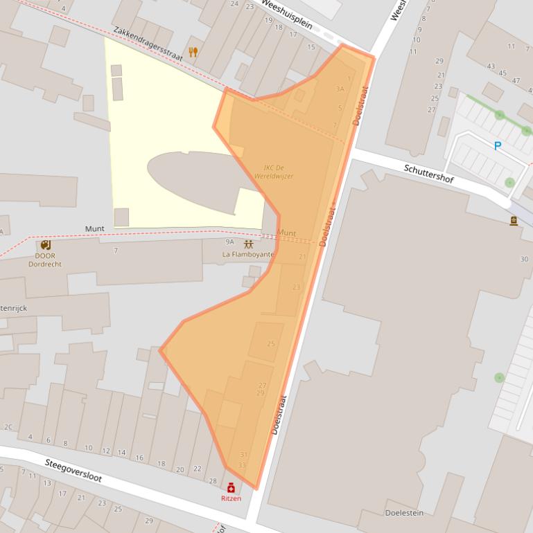 Kaart van postcodegebied 3311XD.