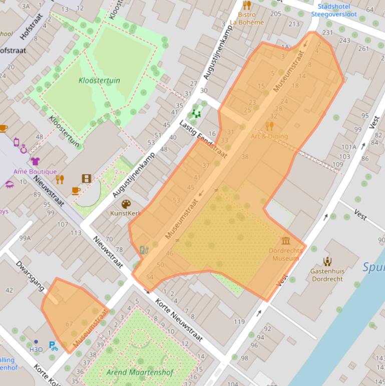 Kaart van postcodegebied 3311XP.