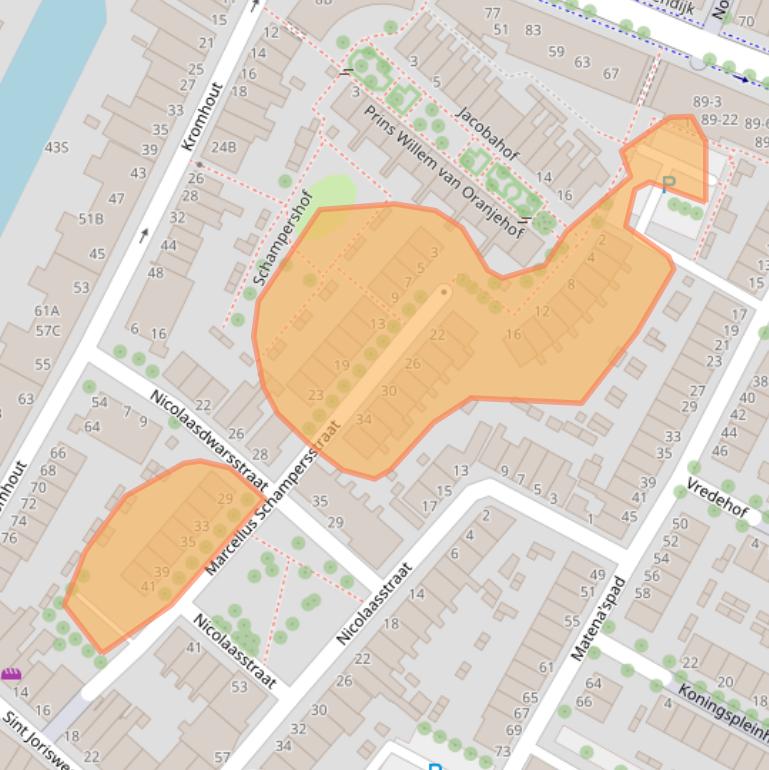 Kaart van postcodegebied 3311ZJ.