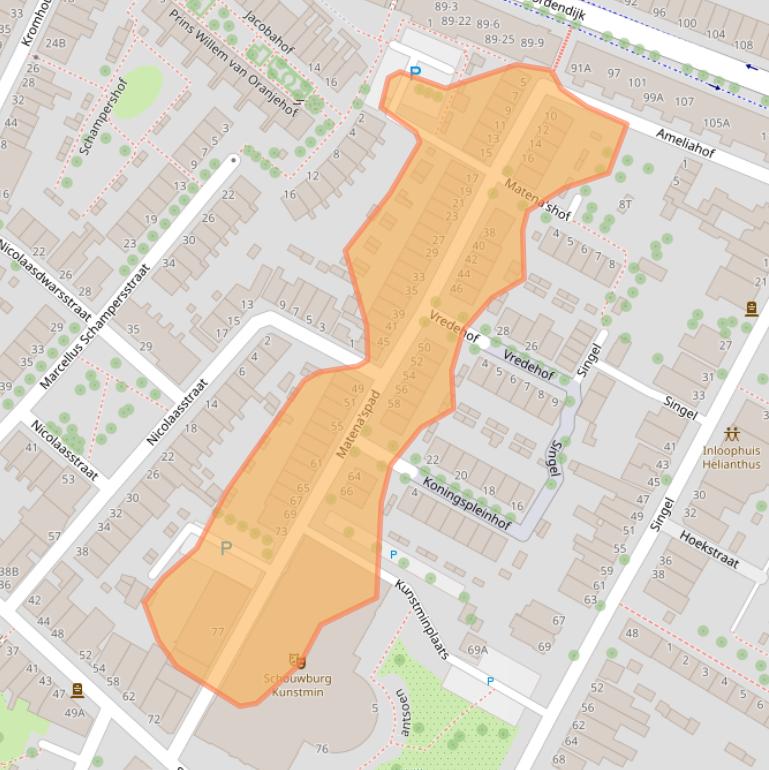 Kaart van postcodegebied 3311ZL.