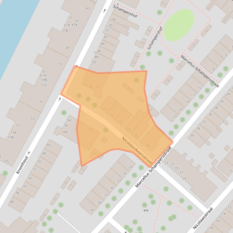 Kaart van postcodegebied 3311ZM.