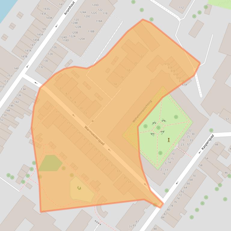 Kaart van postcodegebied 3311ZV.