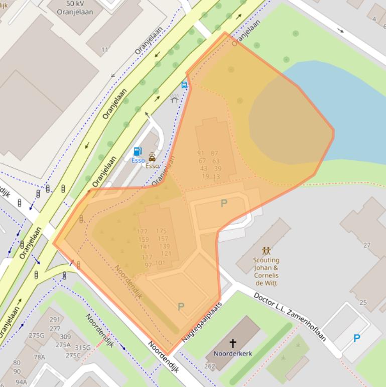 Kaart van postcodegebied 3312AC.