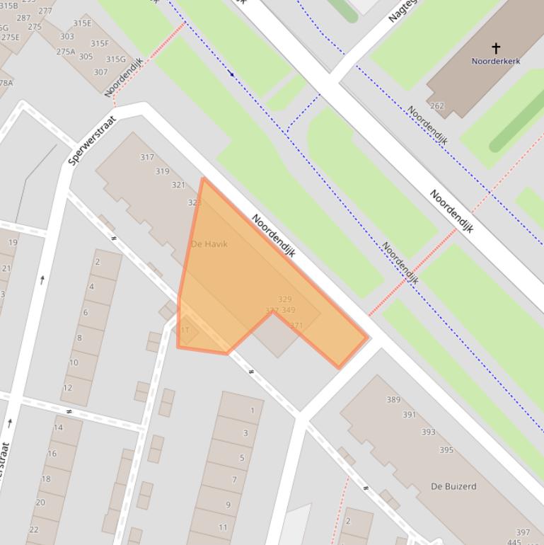 Kaart van postcodegebied 3312AE.