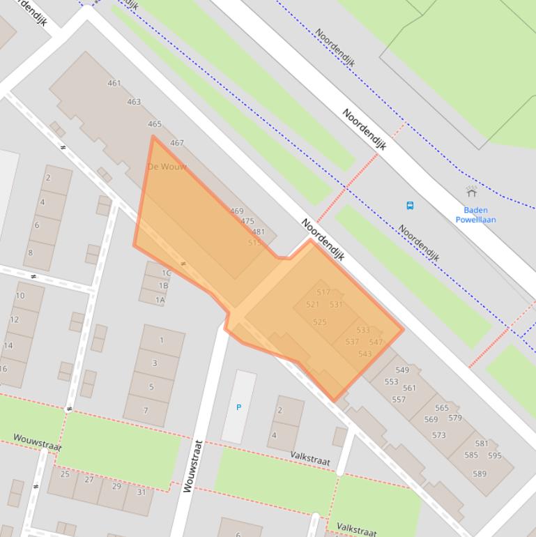 Kaart van postcodegebied 3312AJ.