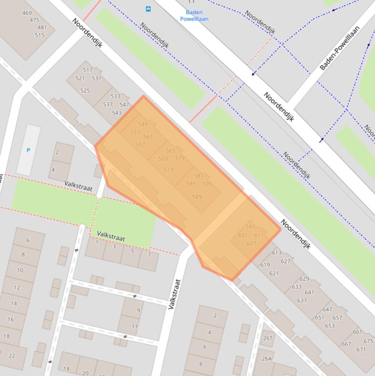 Kaart van postcodegebied 3312AK.