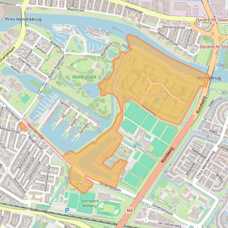 Kaart van postcodegebied 3312AL.