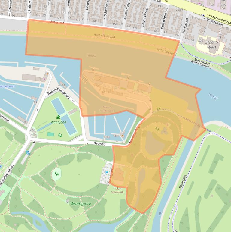 Kaart van postcodegebied 3312AV.