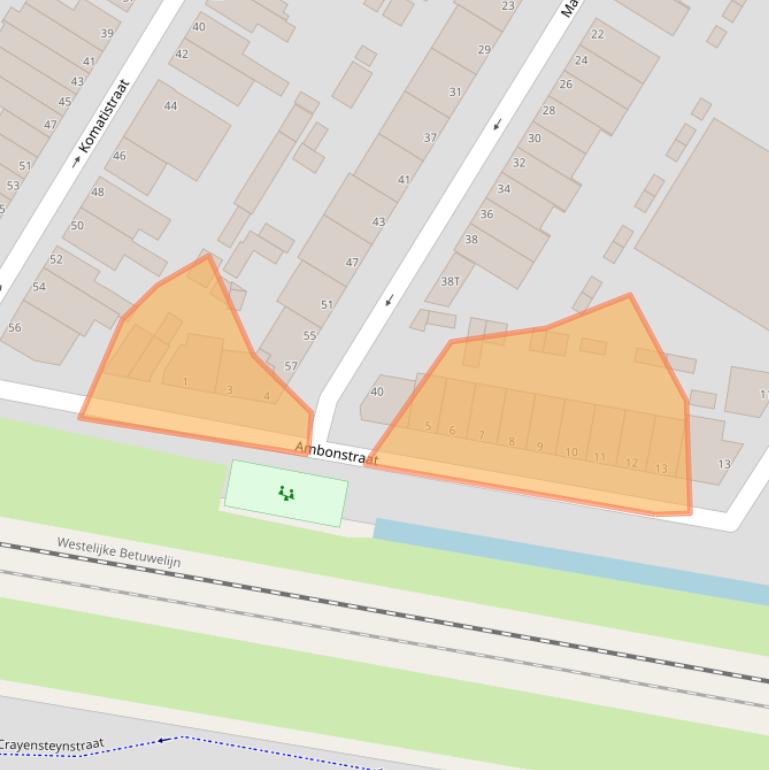 Kaart van postcodegebied 3312CA.