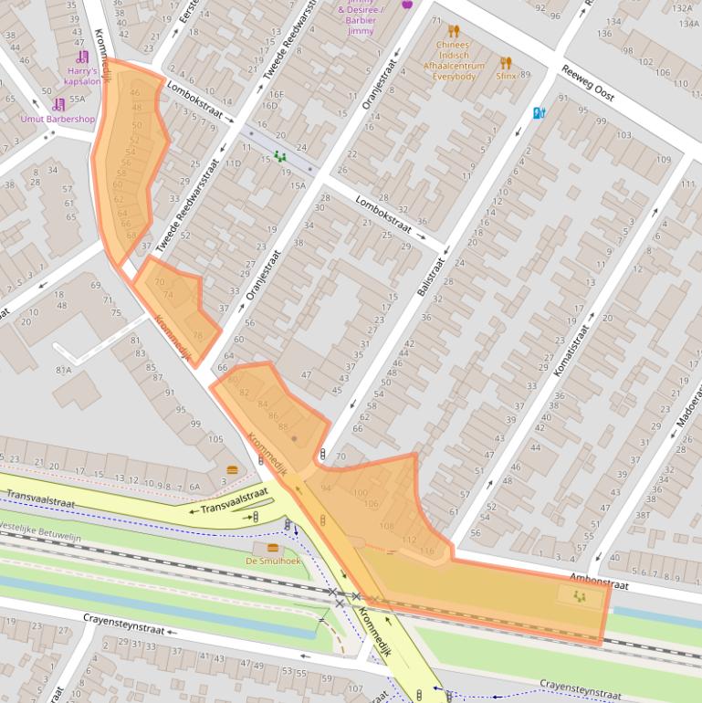Kaart van postcodegebied 3312CH.