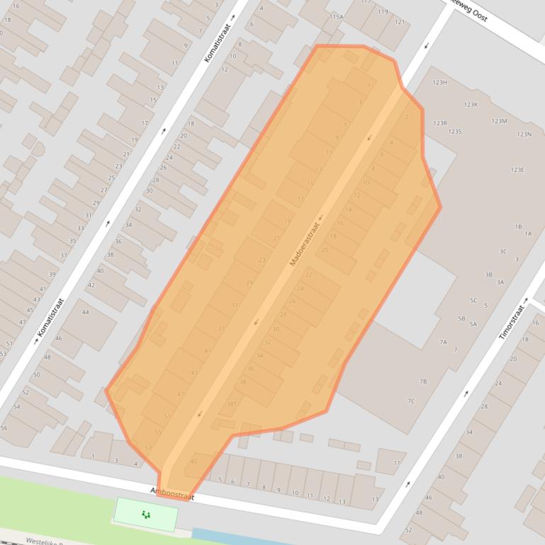 Kaart van postcodegebied 3312CJ.