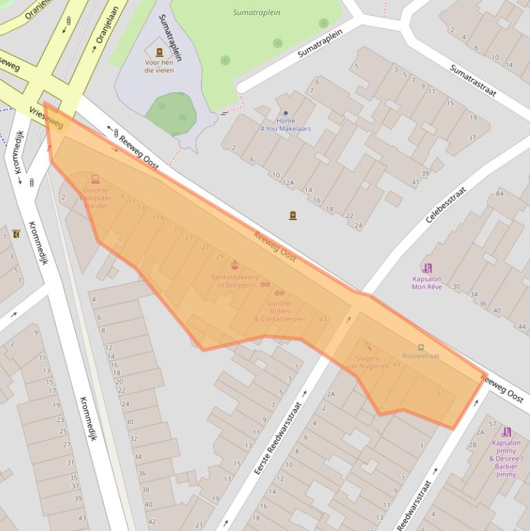 Kaart van postcodegebied 3312CK.