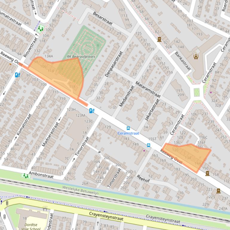 Kaart van postcodegebied 3312CT.