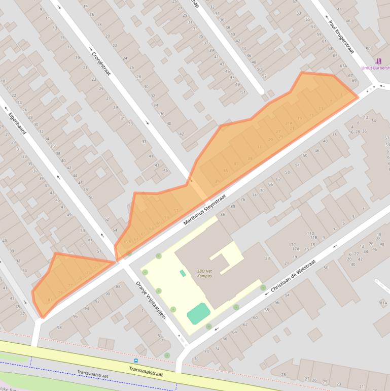 Kaart van postcodegebied 3312EM.