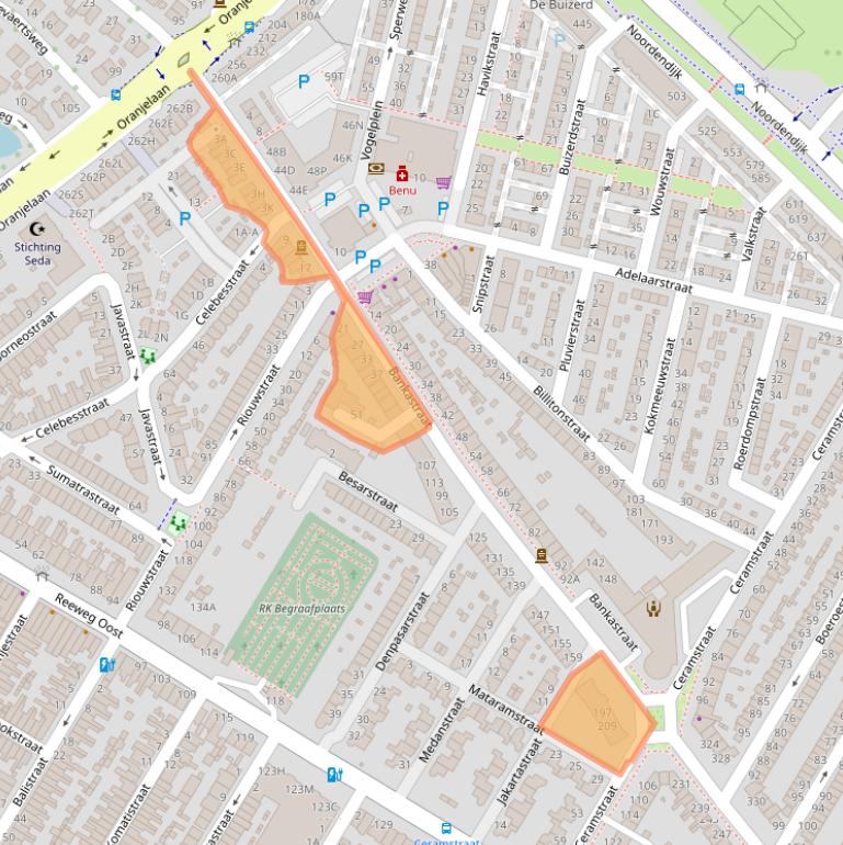 Kaart van postcodegebied 3312GA.