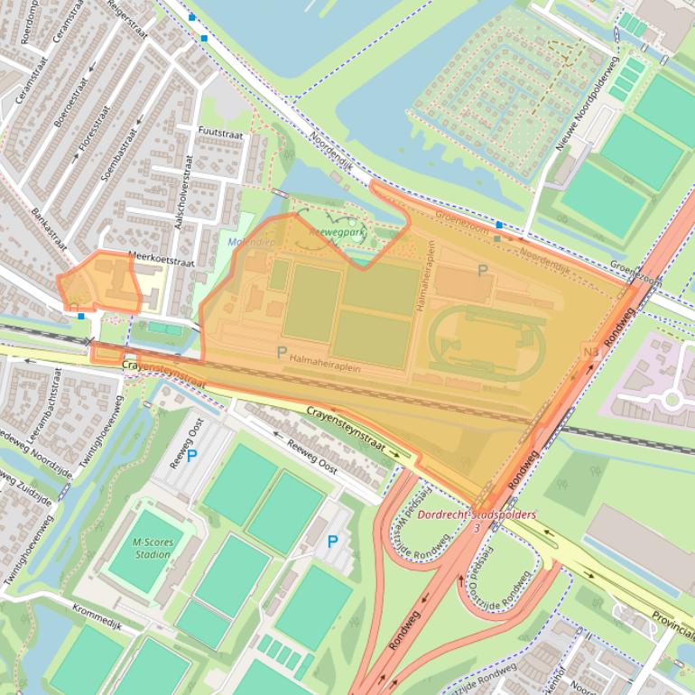 Kaart van postcodegebied 3312GH.