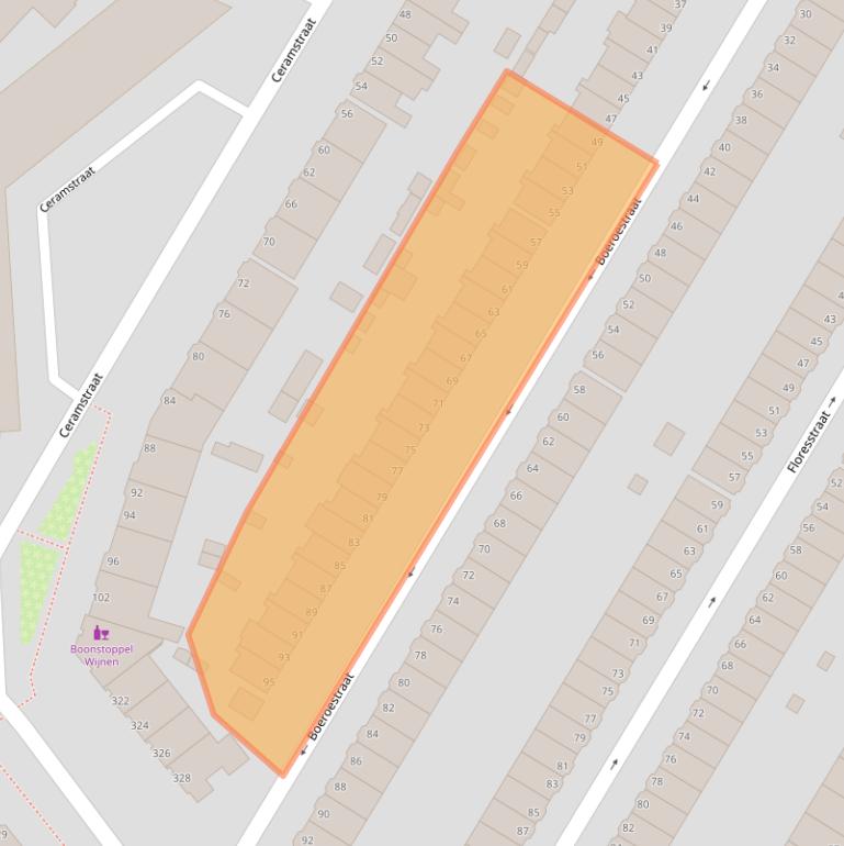 Kaart van postcodegebied 3312HB.