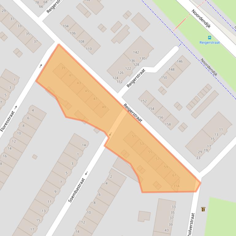 Kaart van postcodegebied 3312HL.