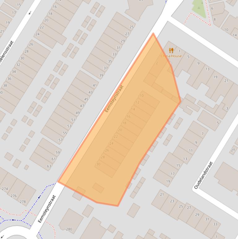 Kaart van postcodegebied 3312JE.