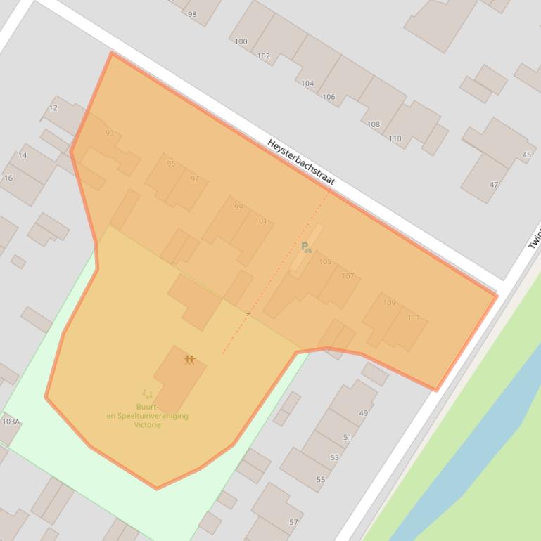 Kaart van postcodegebied 3312JJ.