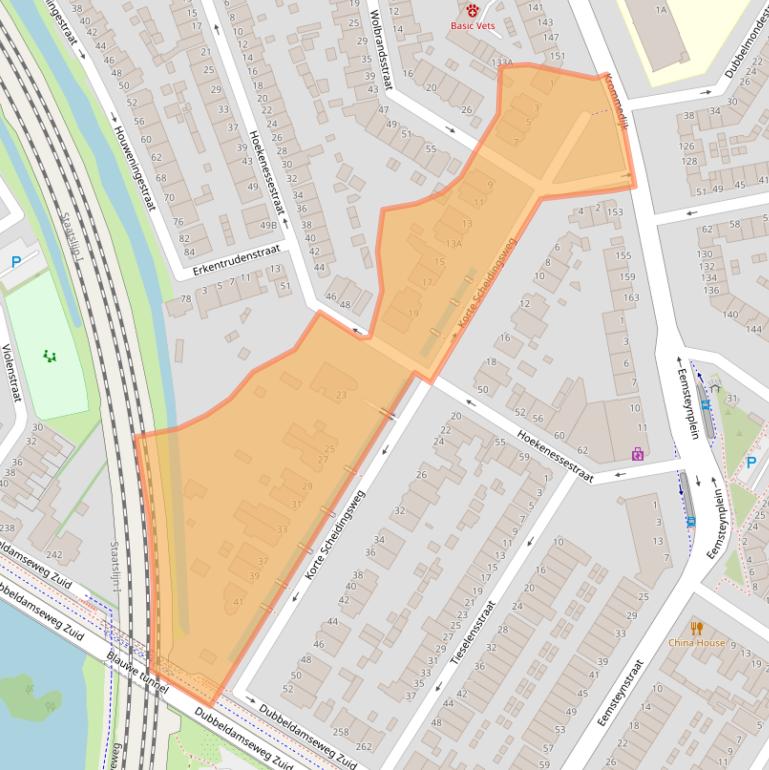 Kaart van postcodegebied 3312JM.