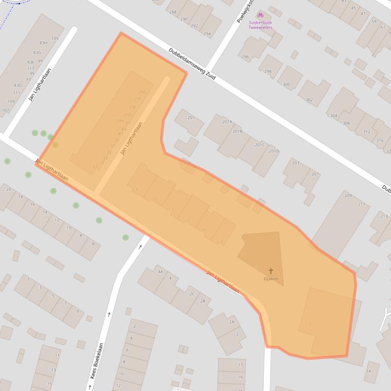 Kaart van postcodegebied 3312KD.