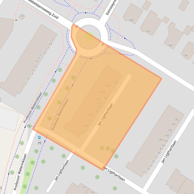 Kaart van postcodegebied 3312KE.