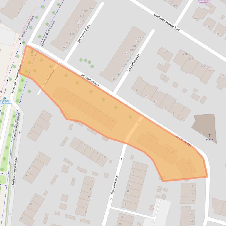 Kaart van postcodegebied 3312KG.