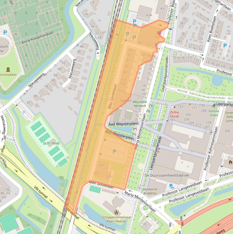 Kaart van postcodegebied 3312KK.