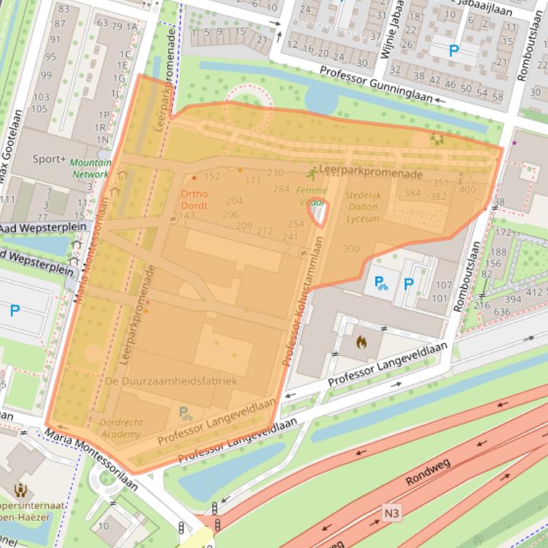 Kaart van postcodegebied 3312KW.