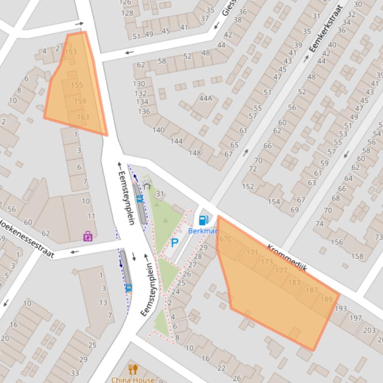 Kaart van postcodegebied 3312LD.