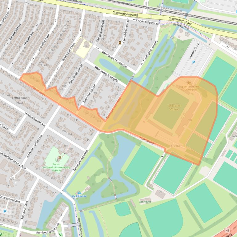 Kaart van postcodegebied 3312LH.