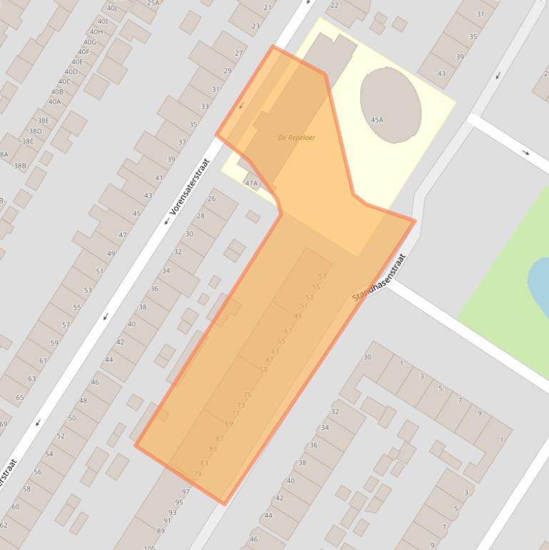 Kaart van postcodegebied 3312LN.