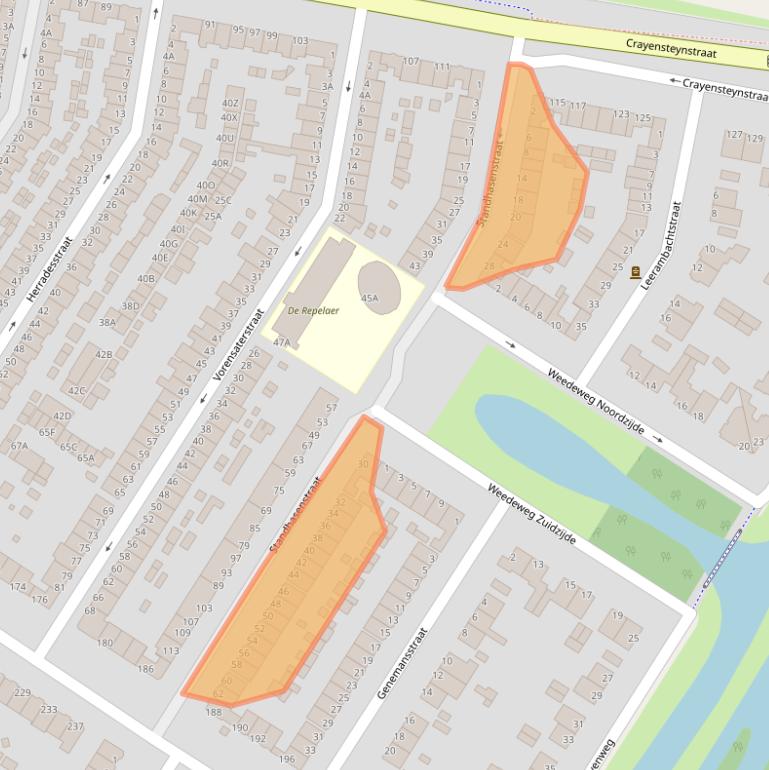 Kaart van postcodegebied 3312LR.