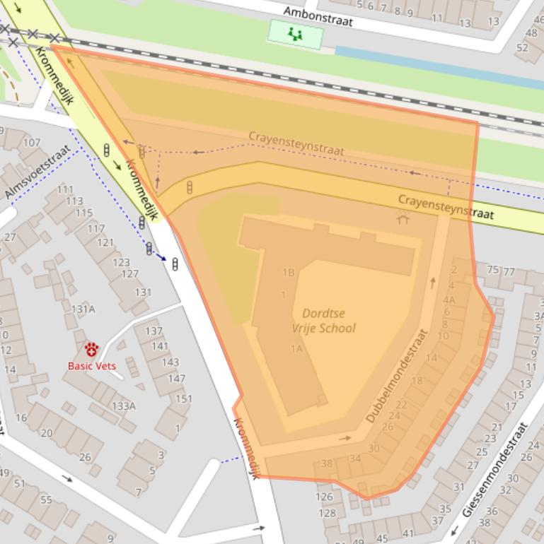 Kaart van postcodegebied 3312NB.