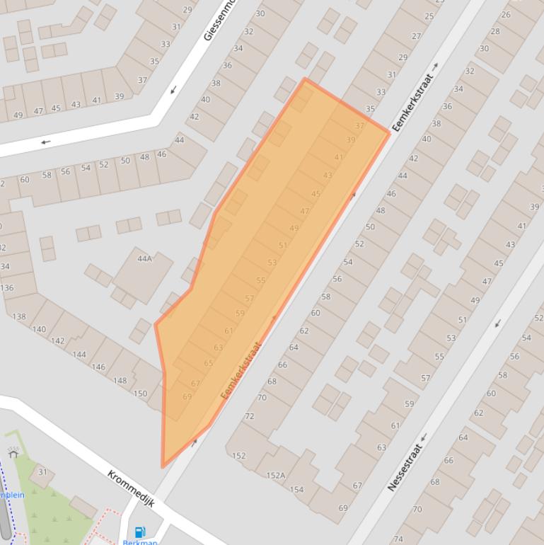 Kaart van postcodegebied 3312ND.