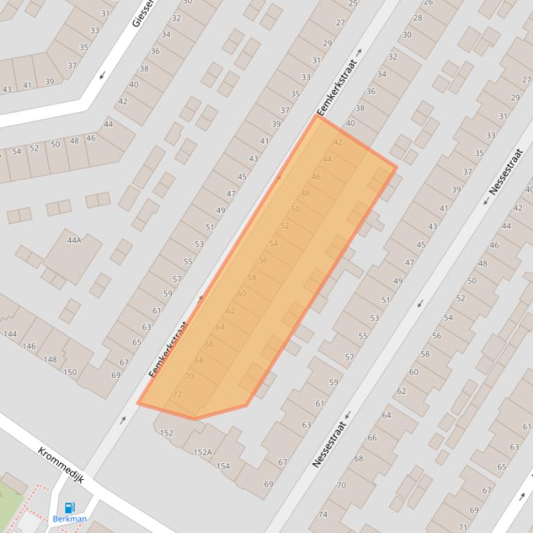 Kaart van postcodegebied 3312NG.