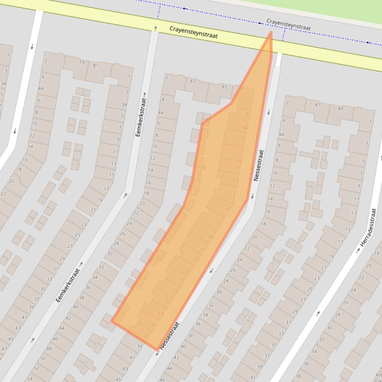 Kaart van postcodegebied 3312NP.