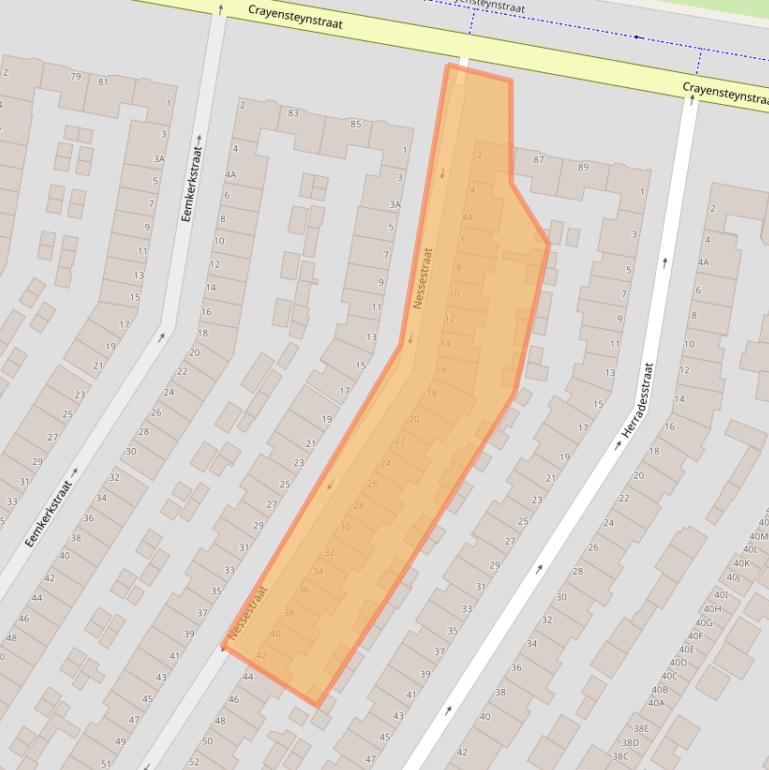 Kaart van postcodegebied 3312NS.