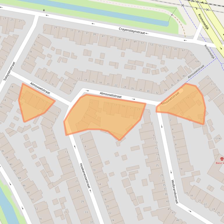 Kaart van postcodegebied 3312PA.